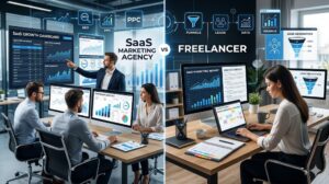 SaaS marketing agency vs freelancer