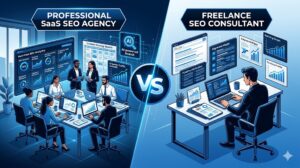 SaaS SEO agency vs freelancer